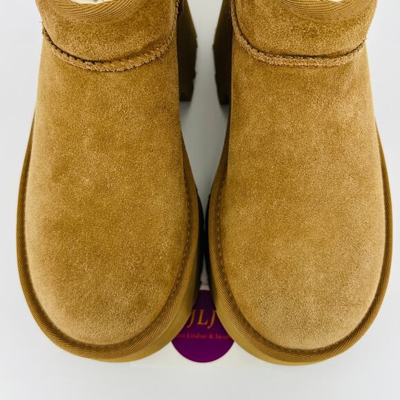 UGG Womens Classic Ultra Mini New Heights Chestnut Platform Boots 1158311 Size 7 - Picture 4 of 12